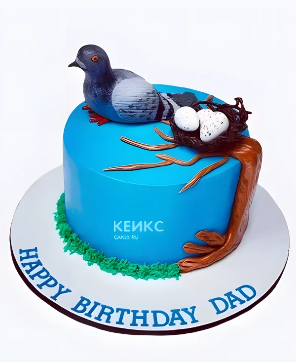 Смешной торт с голубем на юбилей дедушке Фото