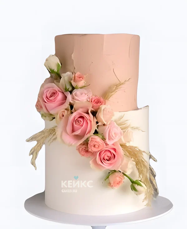 Свадебный торт Айвори Цветочная брошь Фото