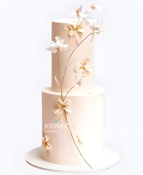 Свадебный торт Айвори Утонченный цветок Фото