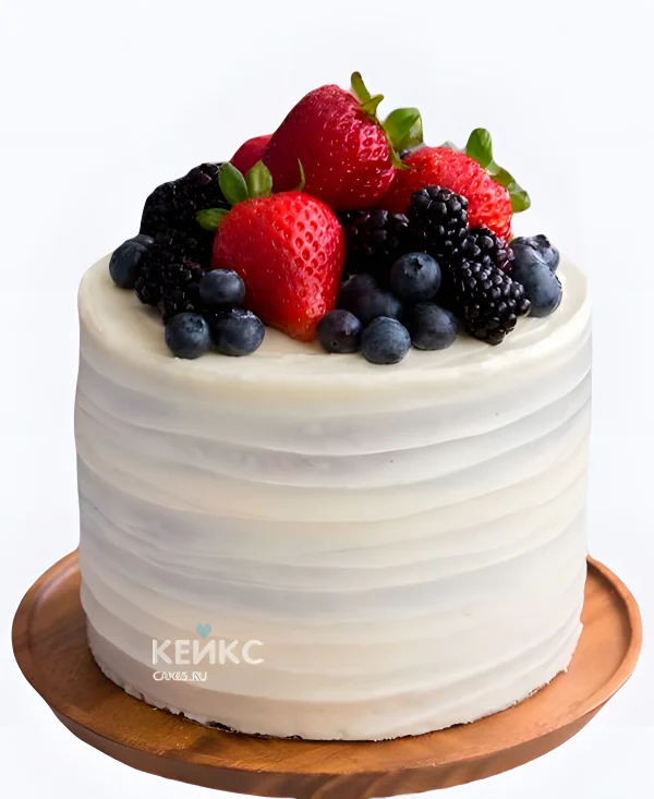 Свадебный торт с ягодами рифленый Фото