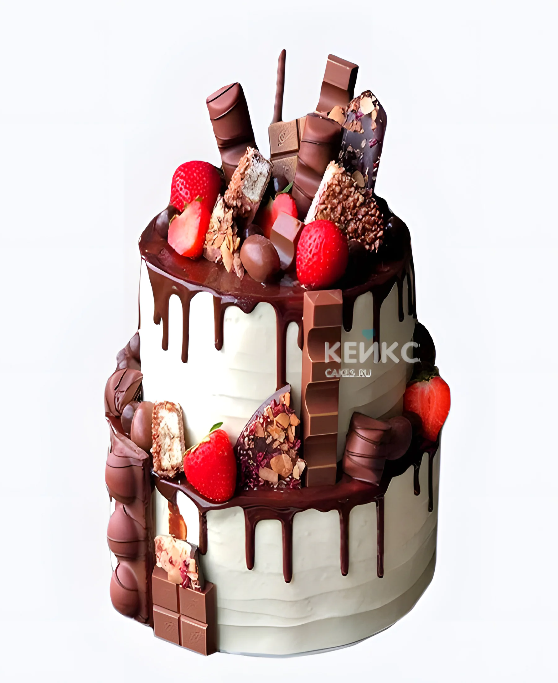 Свадебный торт с клубникой Сладкий рай Фото