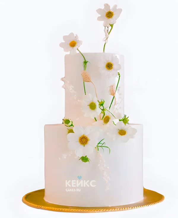 Свадебный торт с ромашками Танец цветов Фото