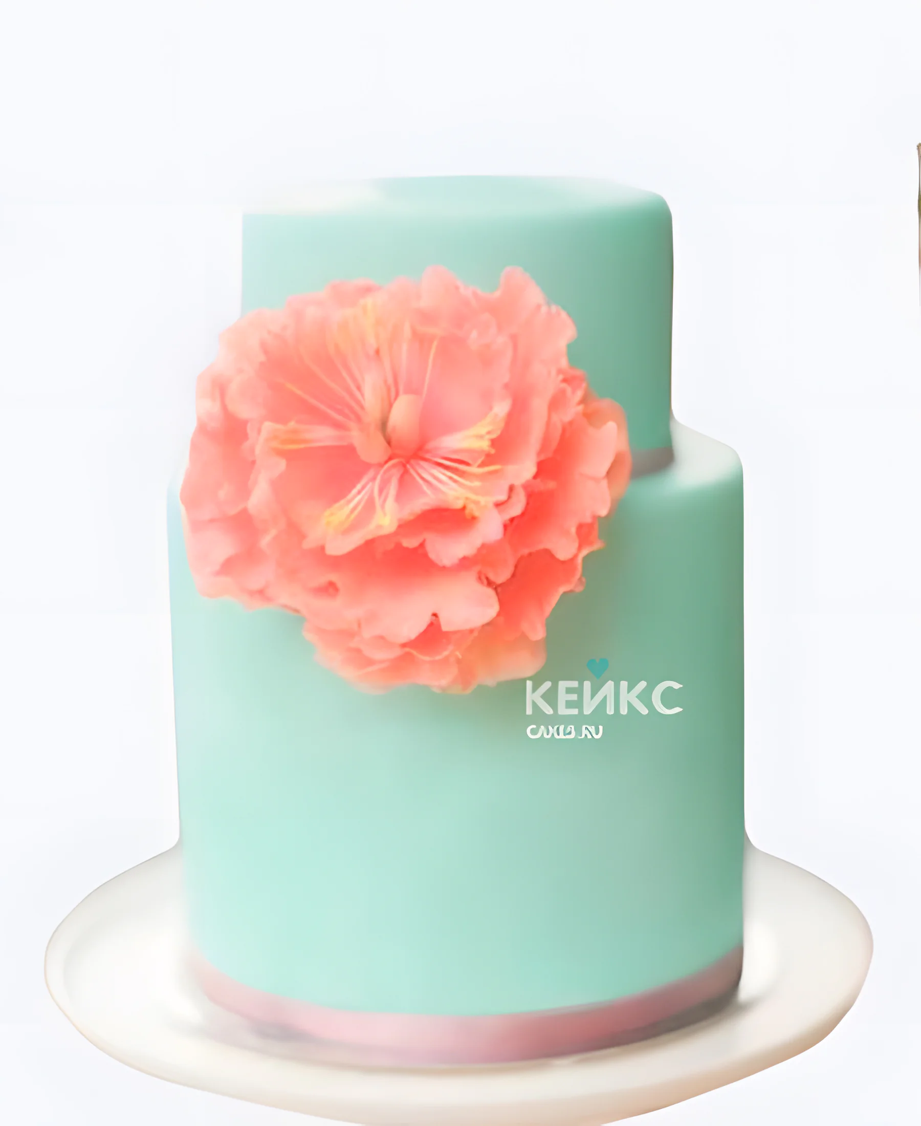 Свадебный торт Тиффани коралловый цветок Фото