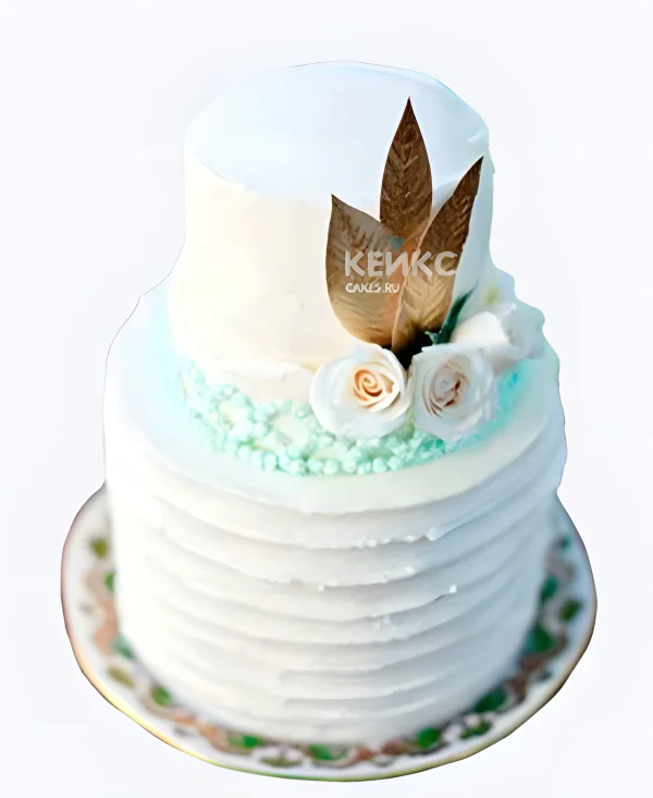Свадебный торт в стиле Бохо с розами Фото