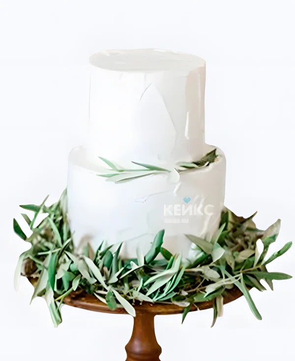 Свадебный торт в стиле Прованс с веточками Фото