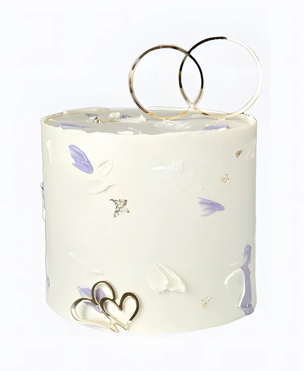 Свадебный торт с нежными мазками Фото