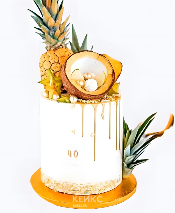 Торт ананас с кокосом Фото