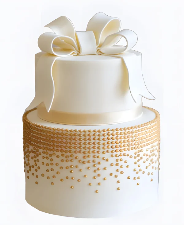Торт Белая нежность с золотом Фото