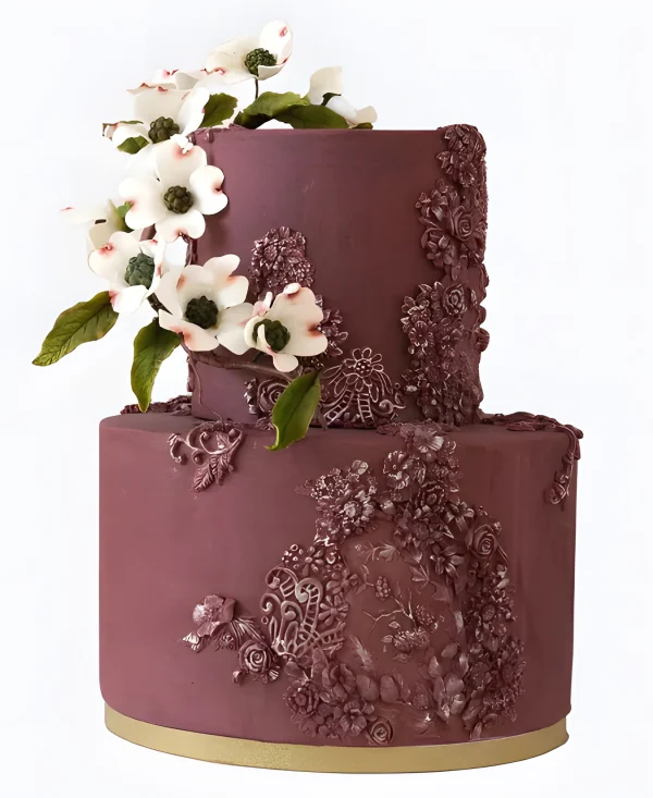 Торт Бордо с узорами Фото