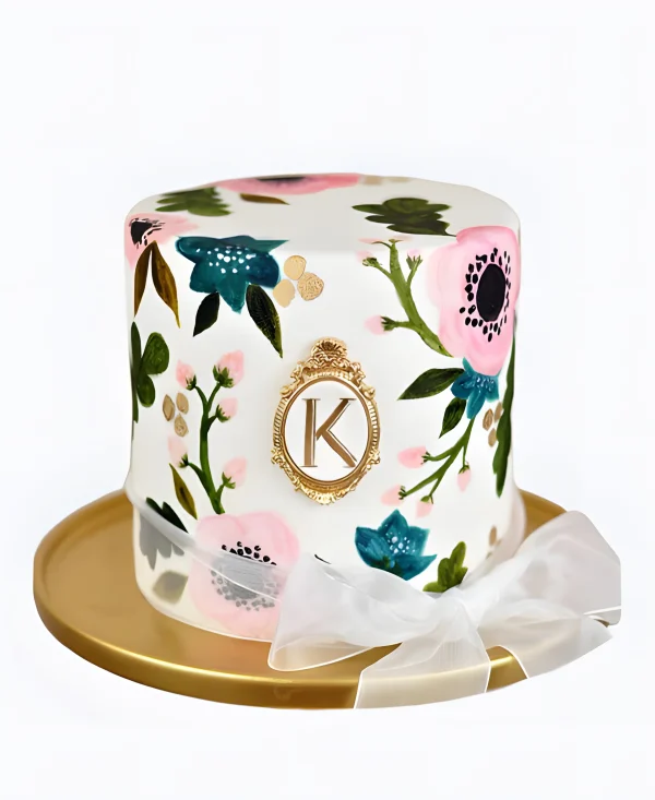 Торт Цветочная монограмма Фото