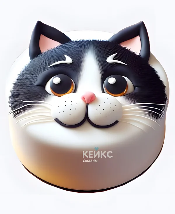 Торт девочке с реалистичной мордочкой котика Фото