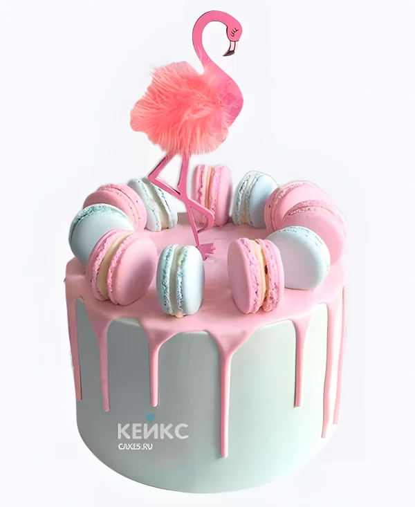 Торт девочке с розовым фламинго Фото