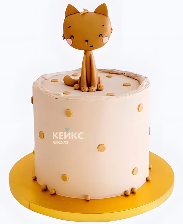 Торт девочке с рыжим котиком Фото