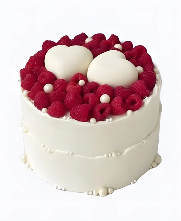 Торт Два сердца в малине Фото