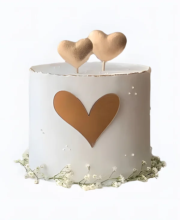Торт Два золотых сердца Фото