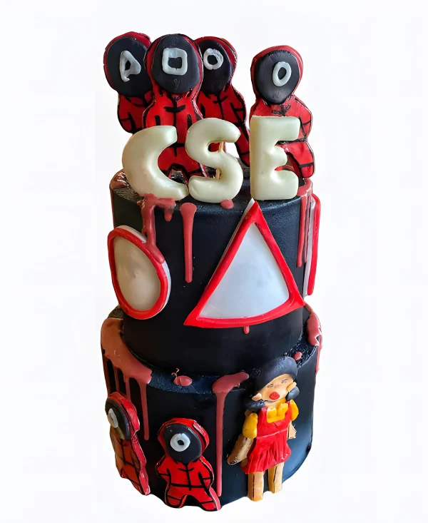 Торт двухъярусный черный Фото