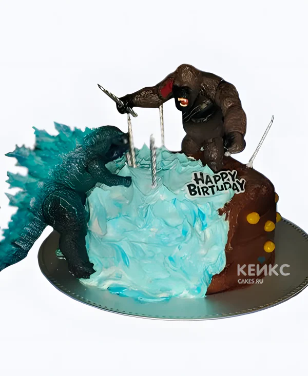 Торт Годзилла две половинки Фото
