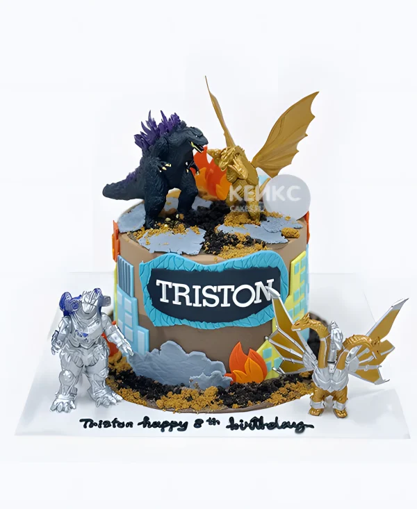 Торт Годзилла и дракон фигурки Фото