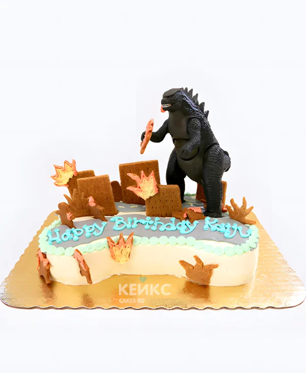 Торт Годзилла с печеньем Фото