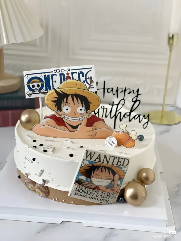 Торт из крема на день рождения аниме Ван пис Фото