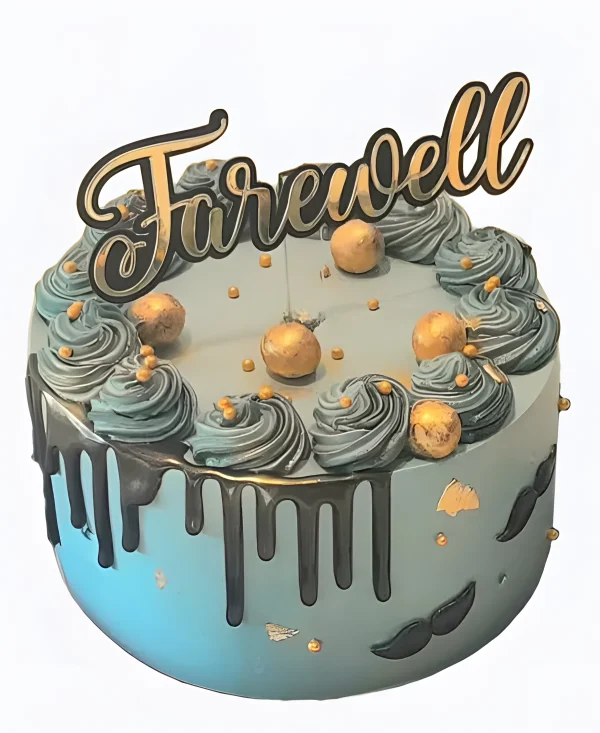 Торт коллегам с кремовыми розами и топпером Фото