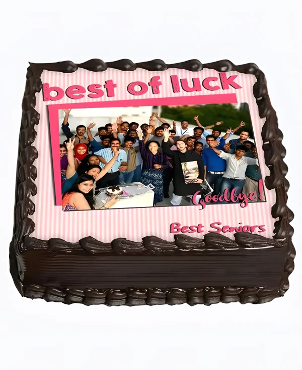 Торт коллегам шоколадный с фотопечатью Фото