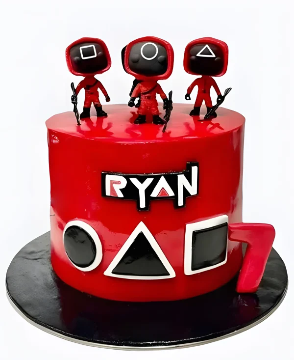 Торт красный с цифрой Фото