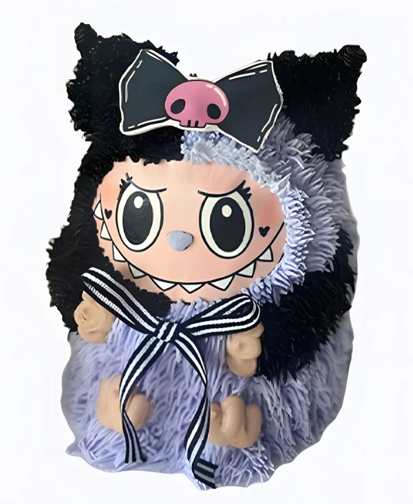 Торт 3D Лабубу черно-фиолетовый Фото