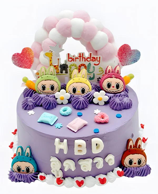 Торт Лабубу Воздушная радуга Фото