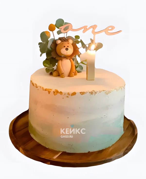 Торт Лев со свечкой Фото