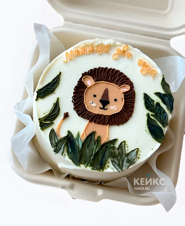 Детский торт Лев в джунглях Фото