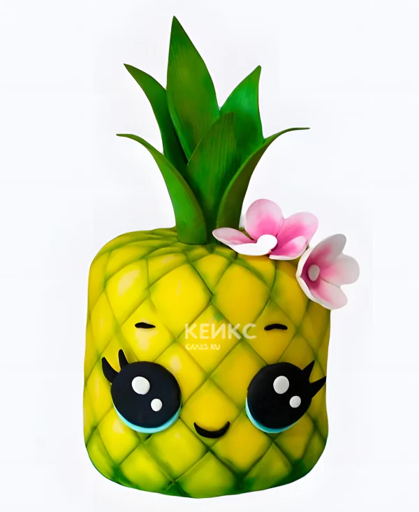 Торт милый ананасик с цветочком Фото