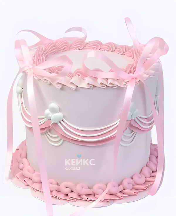 Торт на 14 февраля с бантиками Фото