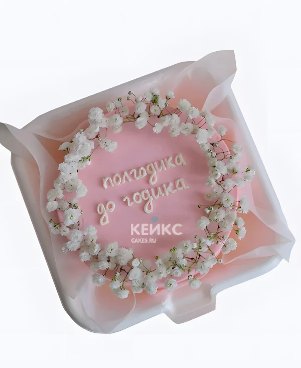 Торт на 6 месяцев девочке с цветочками Фото