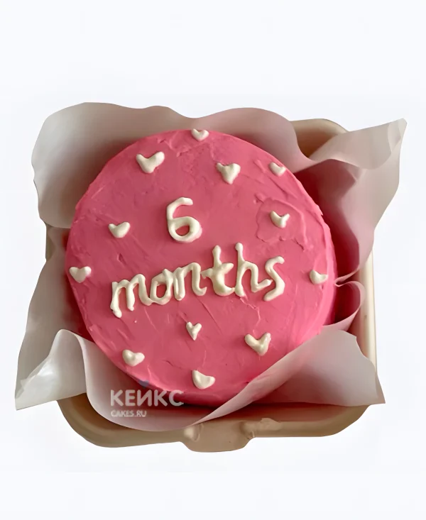 Торт на 6 месяцев девочке Сердечки Фото