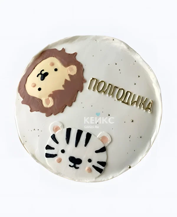 Торт на 6 месяцев девочке Звери Фото
