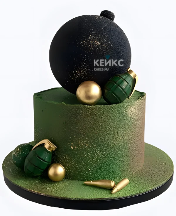 Торт на дембель с гранатой и бомбой Фото