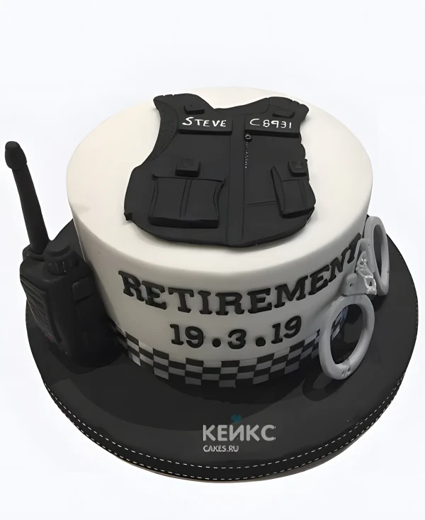 Торт на День полиции с бронежилетом и рацией Фото