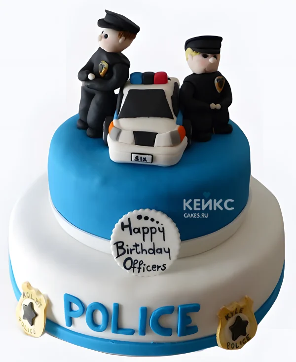 Торт на День полиции с фигурками Фото
