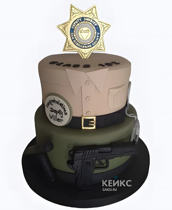 Торт на День полиции Шериф Фото
