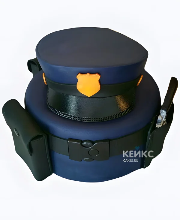 Торт на День полиции синяя форма Фото