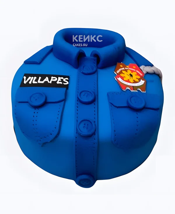 Торт на День полиции синяя рубашка Фото