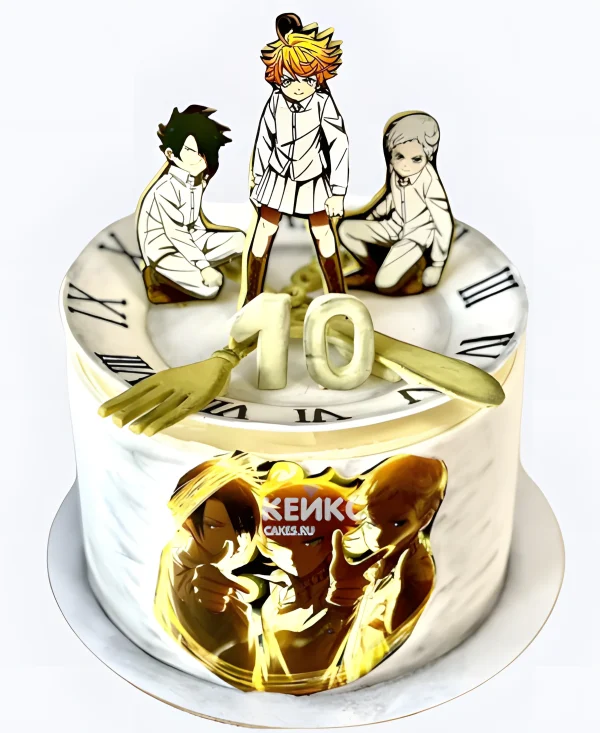 Торт на день рождения аниме Обещанный Неверленд Фото