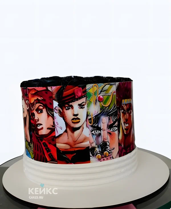 Торт с фотопечатью аниме Приключения ДжоДжо Фото