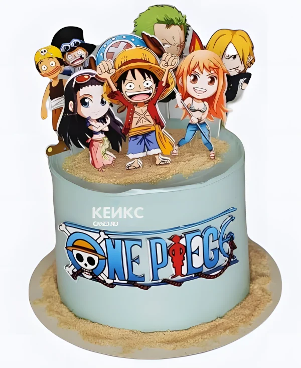 Торт в стиле аниме Ван-Пис для мальчика Фото