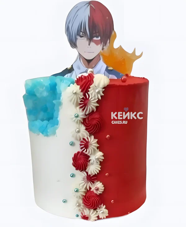 Двухцветный торт My Hero Academia Фото