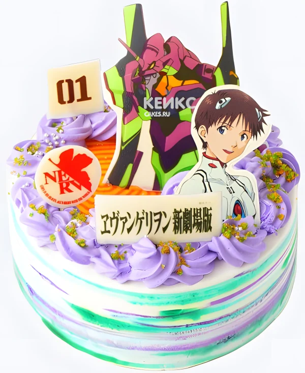 Торт в стиле Евангелион на день рождения Фото
