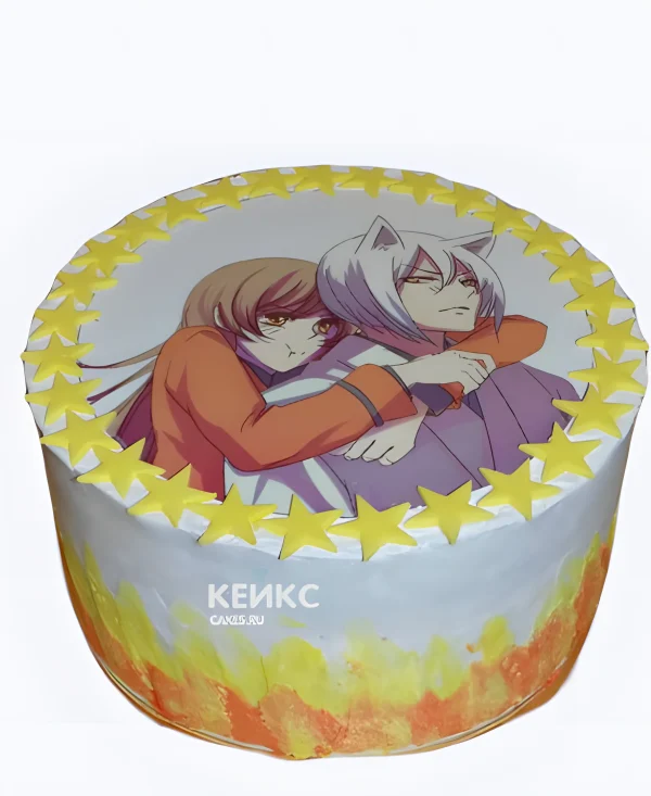 Торт на день рождения с звездами  аниме Очень приятно Бог Фото
