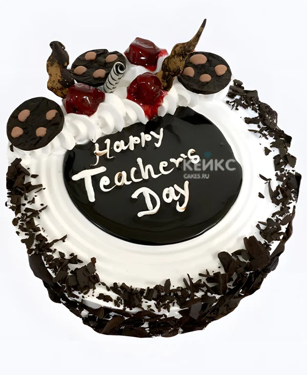 Торт на День учителя со сладостями и шоколадной крошкой Фото