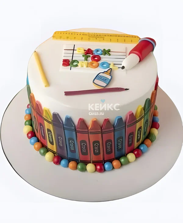 Торт на День воспитателя с карандашами Фото